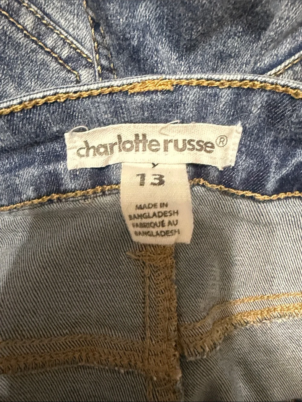 Charlotte Russe Dark Wash Rolled Hem Denim Shorts